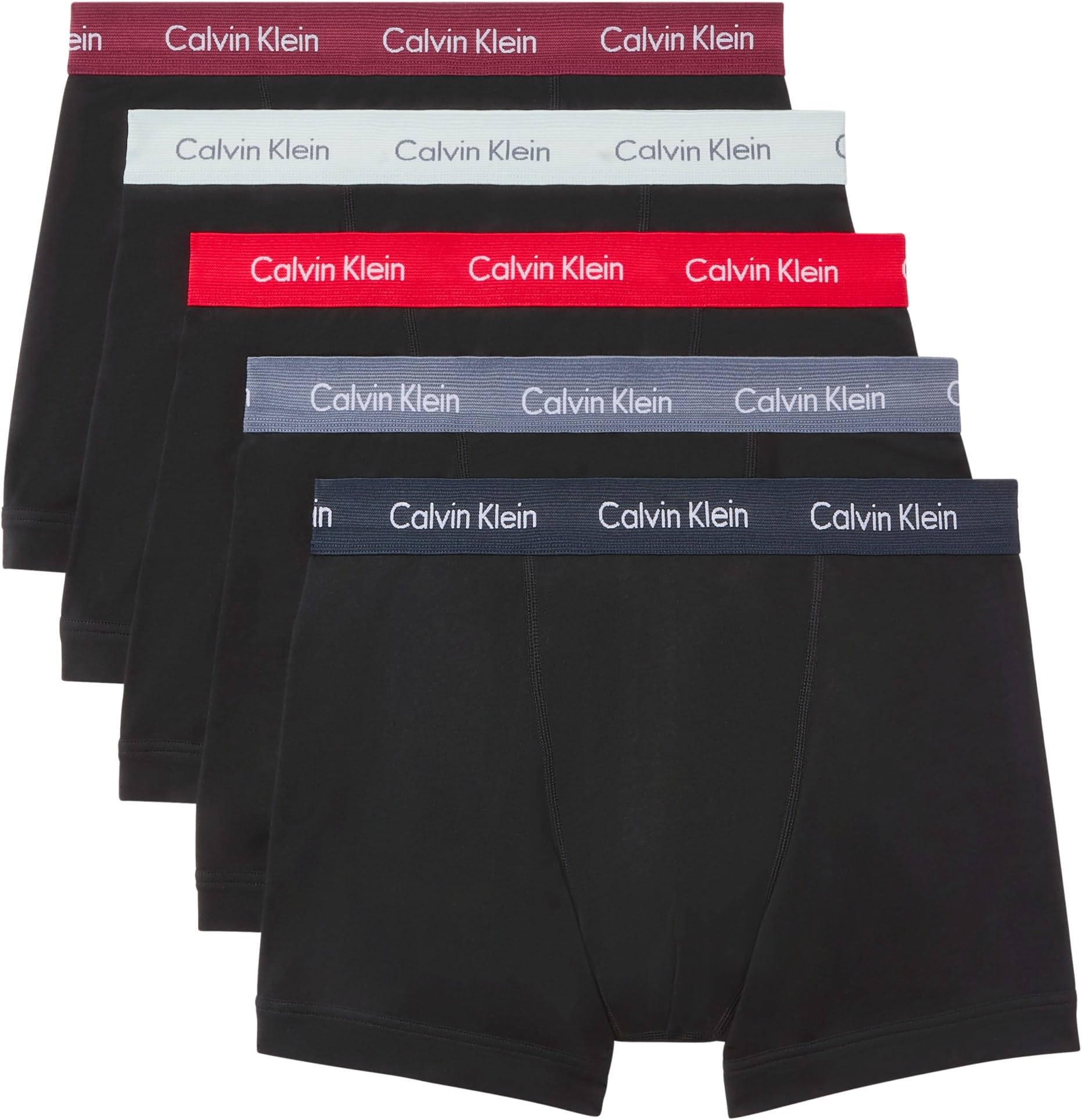 Calvin Klein Men Trunk 5Pk 000Nb2877A Red (bl w grsll wb/bl w plmdw wb/bl w) 2XL