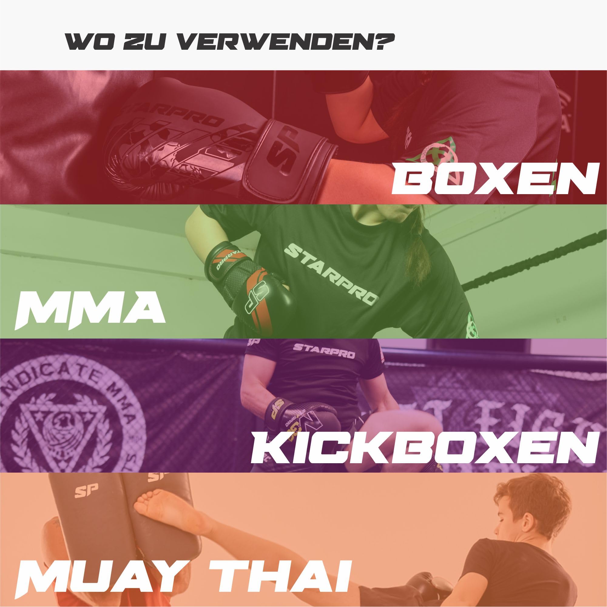 Starpro Gebogen pratzen Boxen – Polsterung mit Klettverschluss - Kickboxen Kampfsport Muay Thai Karate - Schlagpolster für Männer Frauen