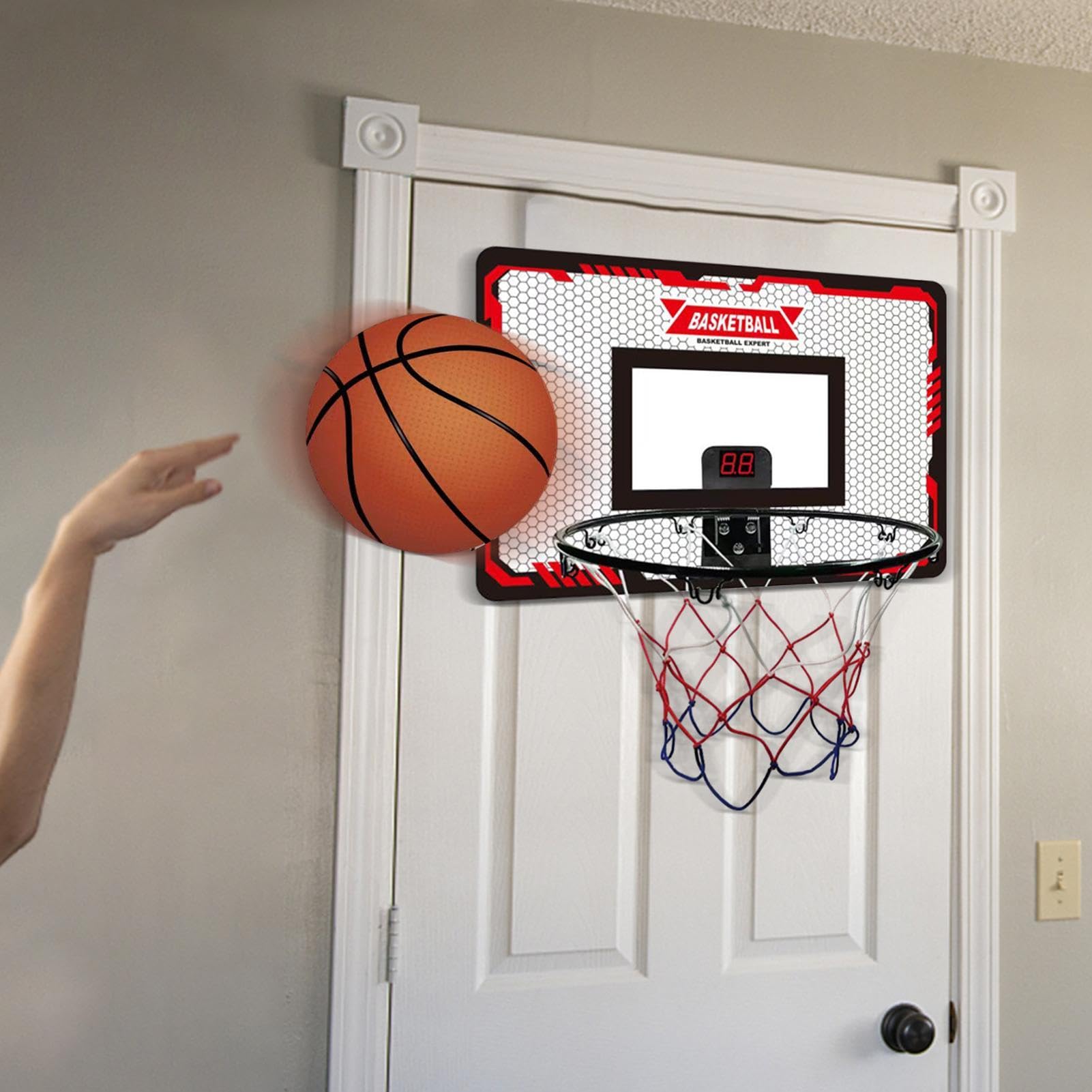 Canasta Infantil de Baloncesto Interior Niños Juguete A Pilas | Canasta Infantil Básquet Decoración para Cuarto Infantil, Juego Deportivo para Jóvenes y Adultos, Hogar Oficina Puerta y