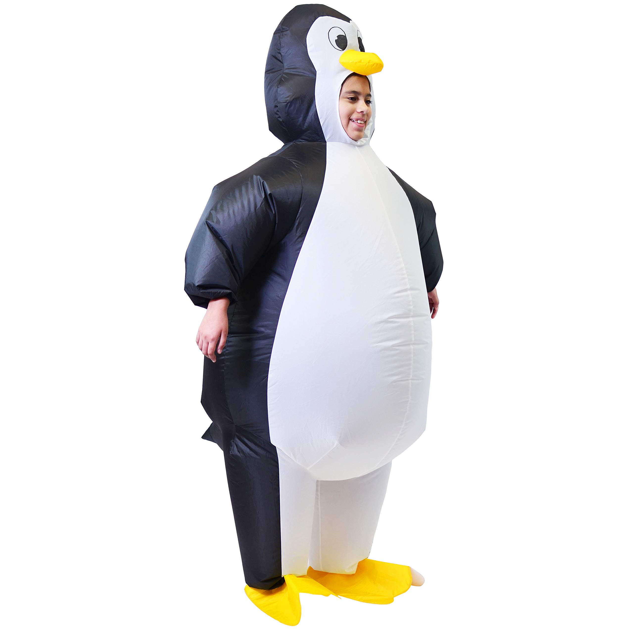 Disfraz inflable de pingüino para niños, disfraz de pingüino inflable de lujo para Halloween, fiestas temáticas de cosplay, niños (7 a 10 años) 5
