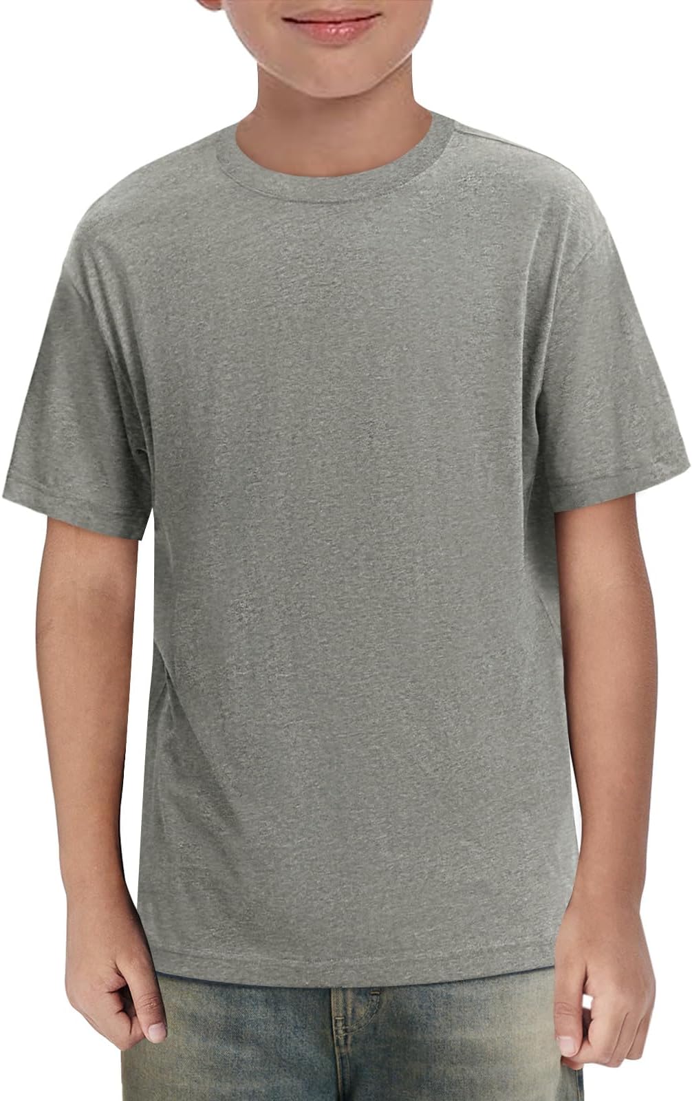 Haloumoning Boys Short Sleeve Shirts Kids Summer Crewneck T-Shirts Casual Tops Tees 5-14 Years