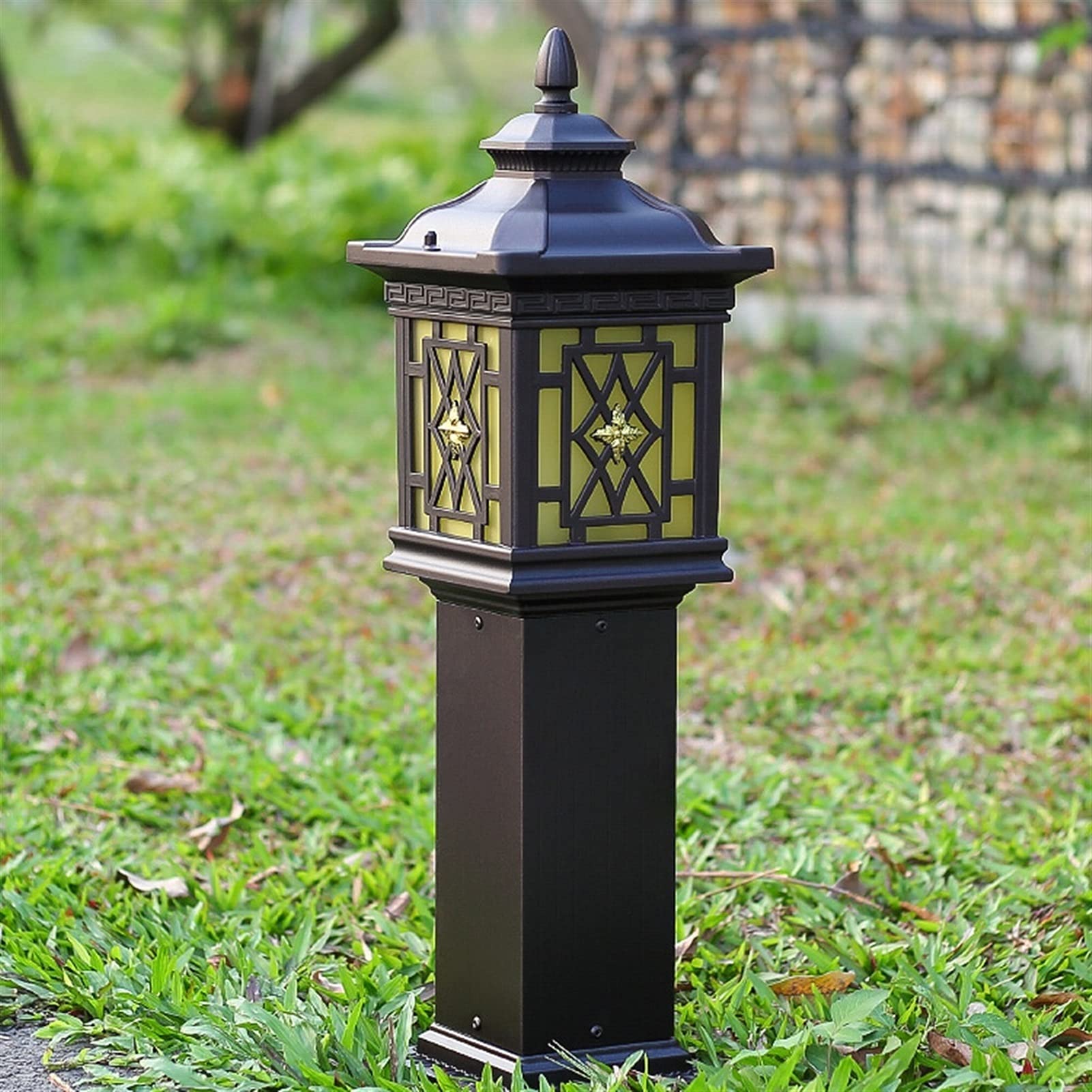Lámpara de Columna Exterior Europea IP54 Impermeable para jardín comunitario, Villa, Patio, sobre Carretera, bolardo de Aluminio Fundido a presión, farola de Poste Alto p,80cm