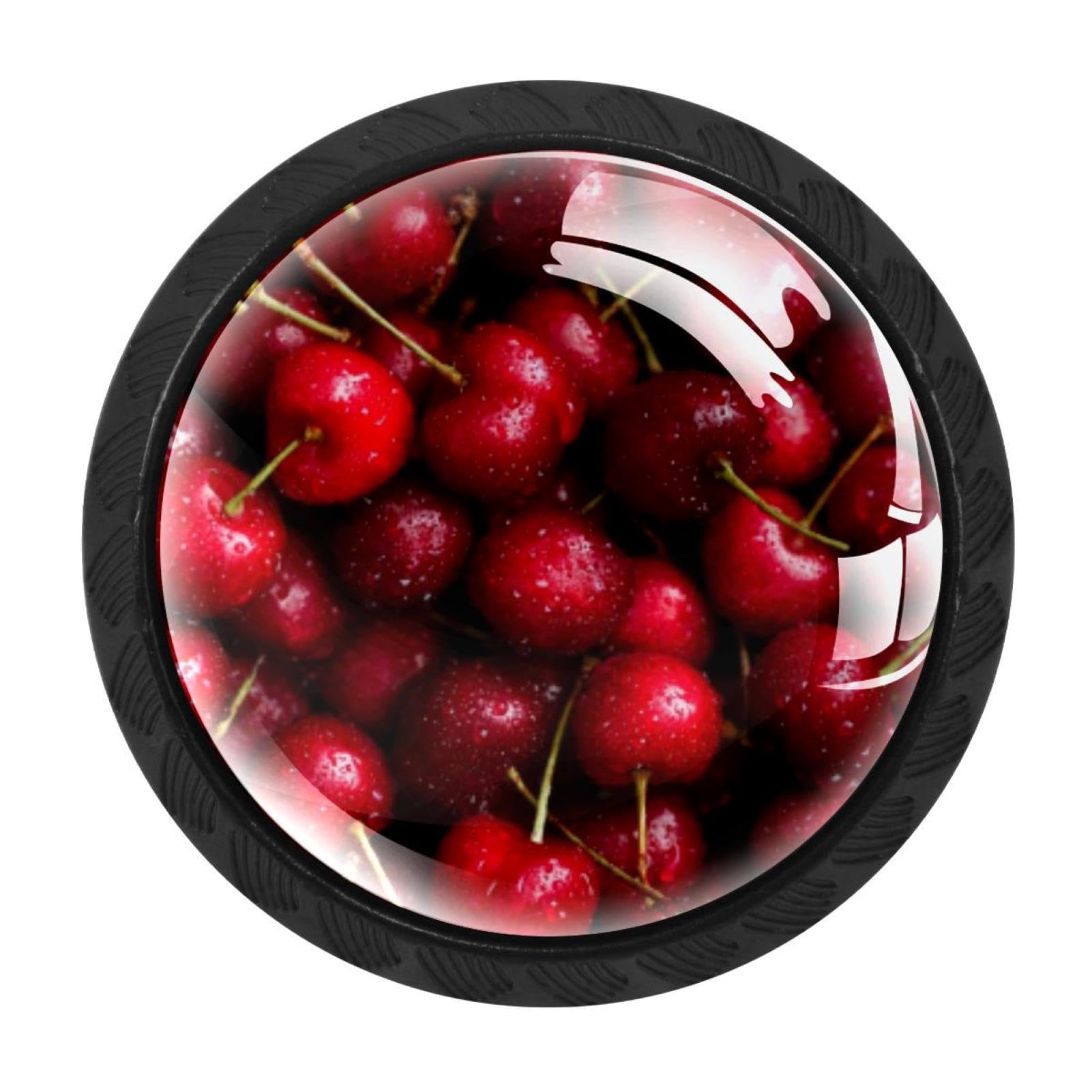 CHENZZZZ 4 Pieces Kitchen Cabinet Drawer Dresser Door Knobs Pulls Handles, Cherries