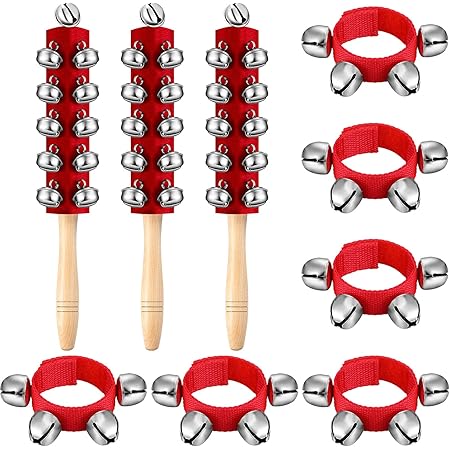 thumbnail image 2 of Jingle Bell Rock FEPITO 22 Pieces Christmas Band Wrist Bells Bracelets Jingle Bells Musical Ankle Bells Rhythm Instrument Percussion Christmas Party Decoration Favors Desk Bell 2 of 13