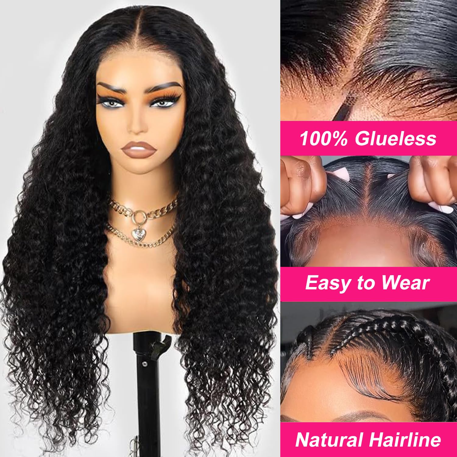 Smilenice Water Wave Human Hair wig for Black Women Glueless Wig Human Hair Pre Cut 6x6 HD Lace Front Wigs Human Hair 180 Density - Image 2