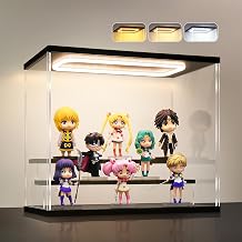 Clear Acrylic Display Case for Action Figure- Funko Pop Dustproof Showcase with Colorful Lighting, Multiple Layers for Collectibles3 Tier-W*D*H-32.2x19x25.8cm