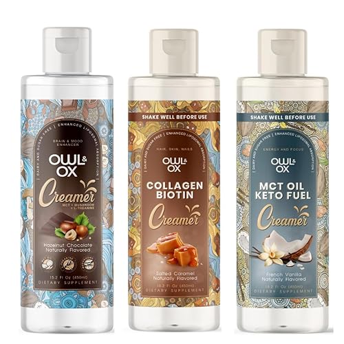 Miniatura 8 de OWL & OX Crema de café vegana con aceite MCT, L-teanina, mezcla de hongos nootrópicos, sin azúcar y sin lácteos, crema de superalimentos