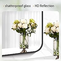 Vista 6 de Espejo de Baño de 30" x 36", Espejo de Pared Negro Mate con Marco de Metal, Espejo Rectangular Decorativo de Tocador para Dormitorio Baño Sala