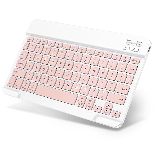 Emetok Wireless Bluetooth Keyboard for Tablet Pink