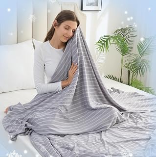 Cooling Blanket for Night Sweats Decorative - Stay Cool and Comfortable All Night Long, Cooling Blankets for Hot Sleepers,Lightweight Sofa Throw Blanket Grey Twin（60''x80''）