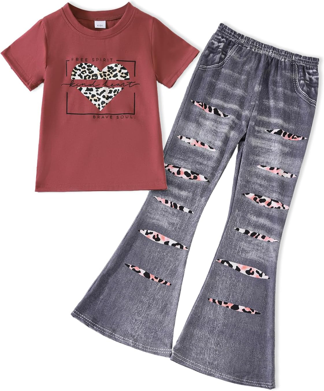 Kid Girls Clothes 2 Piece Outfit Butterfly Sweatshirt & Flare Leg Pants Fall Winter for Girl Cute Set