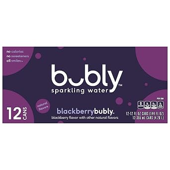 bubly Sparkling Water, Blackberry, 12 Fl Oz (Pack of 12)