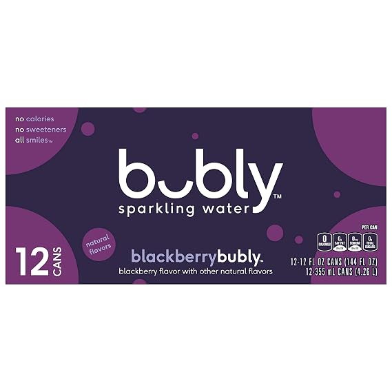 bubly Sparkling Water, Blackberry, 12 Fl Oz (Pack of 12)