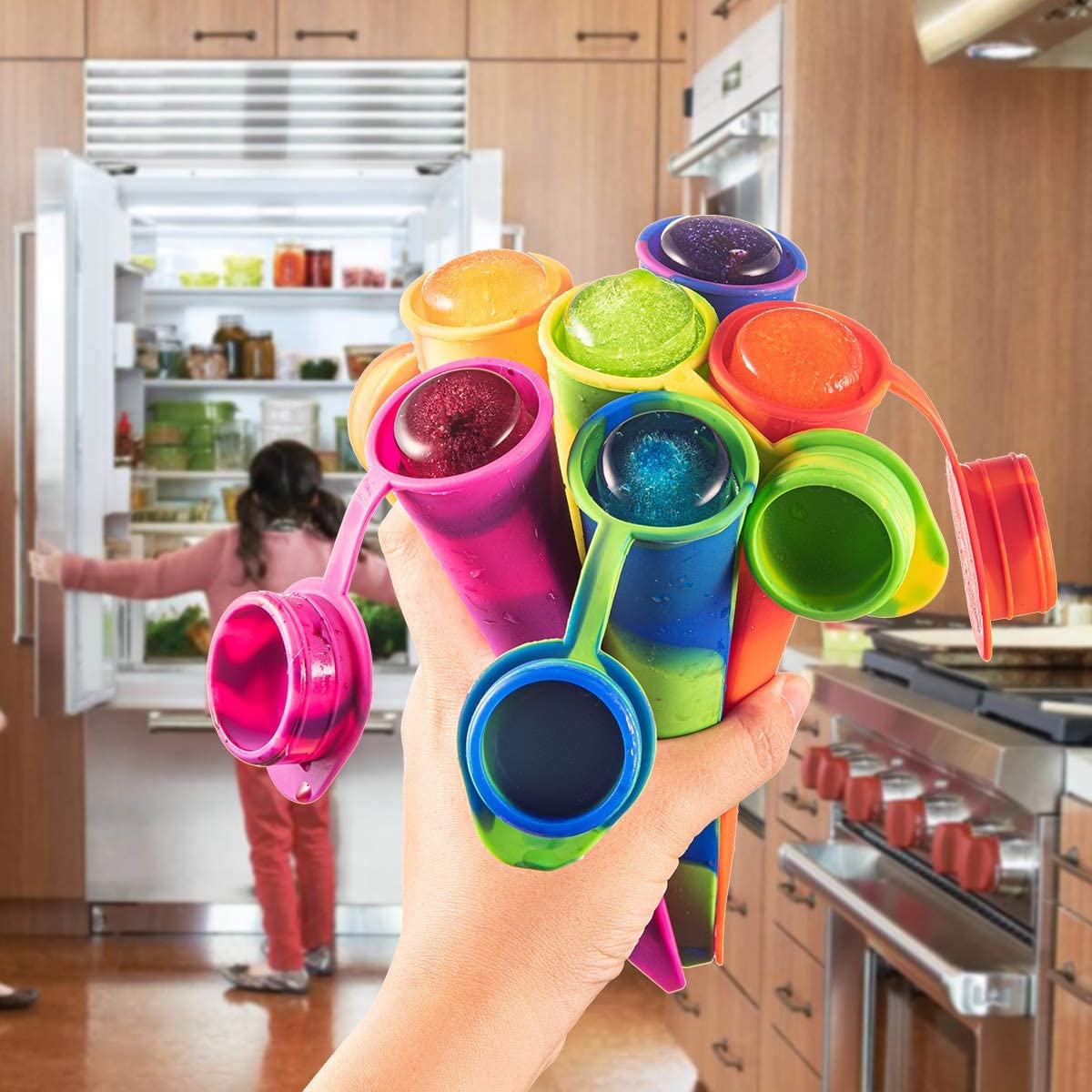 Stampi Ghiaccioli In Silicone 12 Cavità - Kit Per Fare Ghiaccioli Fatti In Casa | Con Bastoncini Di Legno E Sacchetti - Foto 13