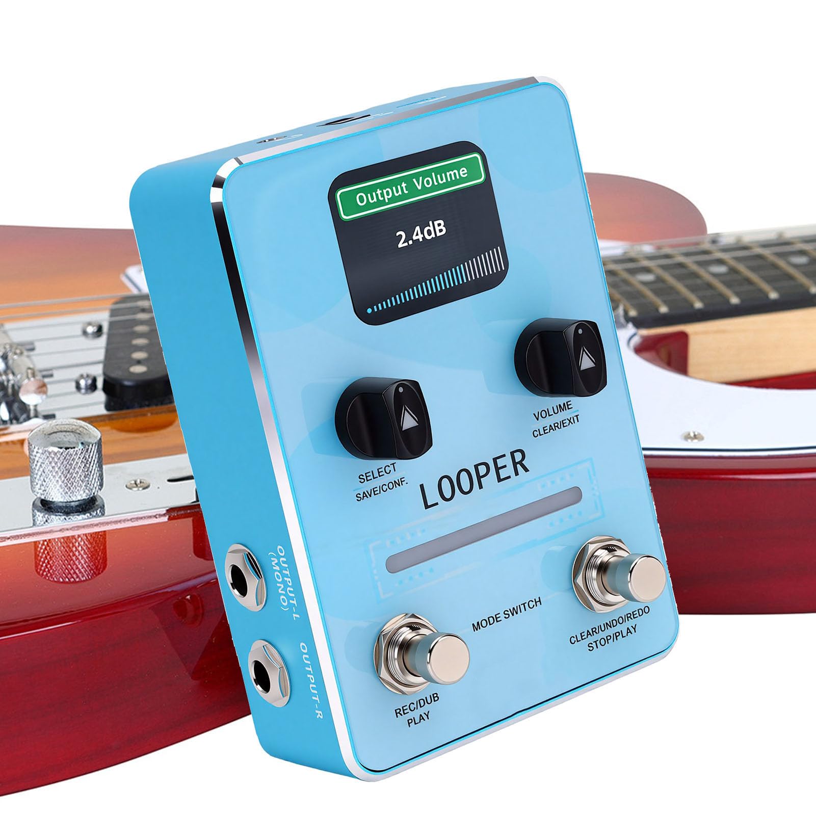 Pedale Looper per Chitarra, Overdub Looper Illimitato con Audio a 44,1 KHz e Display LED per la Scrittura di Canzoni Dal Vivo