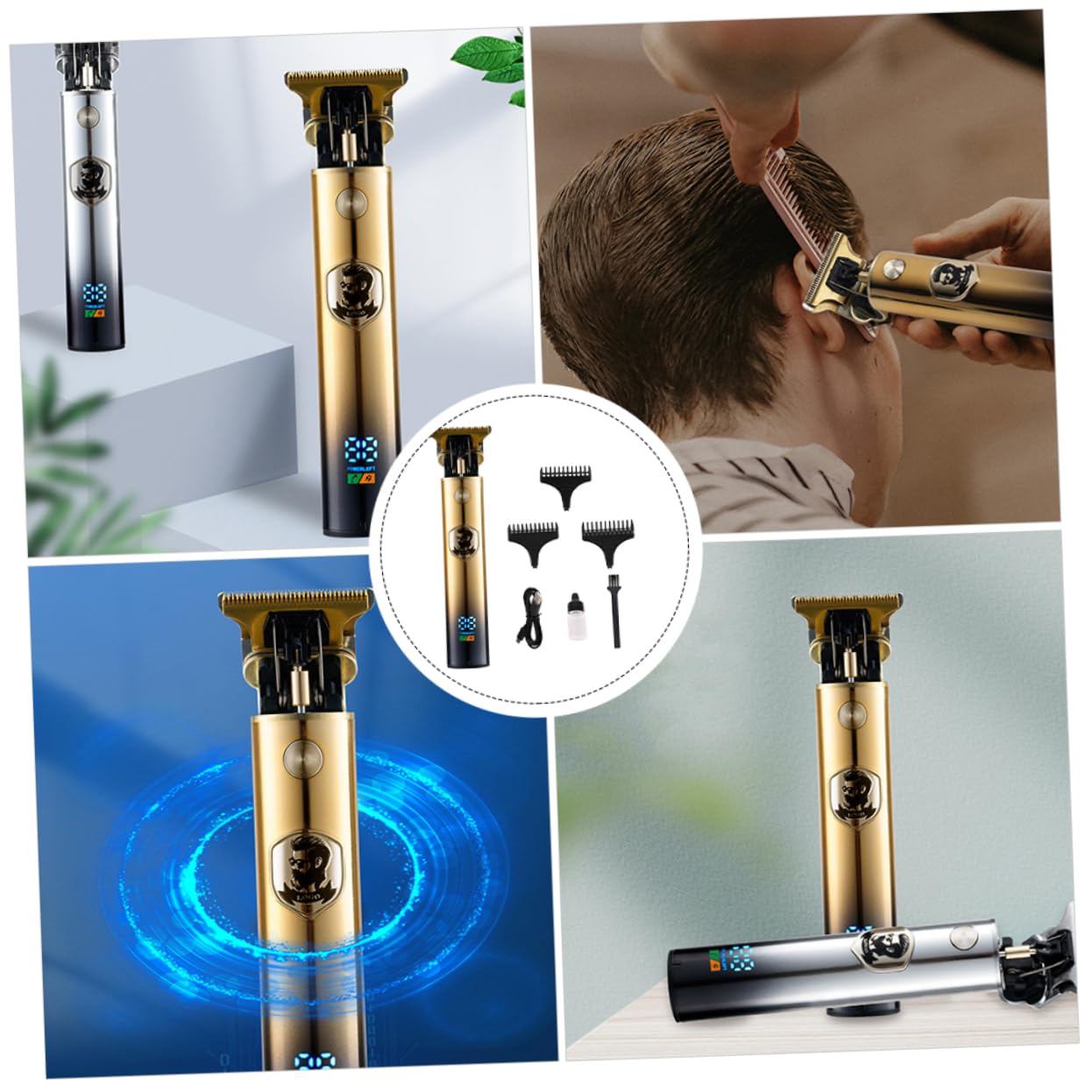 TOVINANNA 1Set Rechargeable Clipper Professional Haircut Tool for Salon Home Use Powerful Motor Compact Design for Mens Grooming Beard Trimming