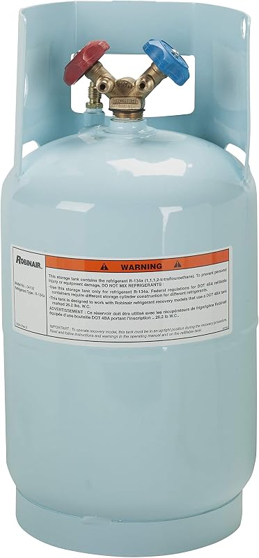 Tanque vazio de recuperação de refrigerante Robinair 34102 para R-134a – capacidade de 13,6 kg