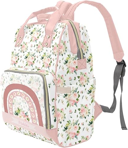 Miniatura 5 de Bolsa de pañales personalizada con diseño de vaca para mujer, mochila de lactancia con nombre personalizado, bolsa de pañales para bebé, niño, niña,