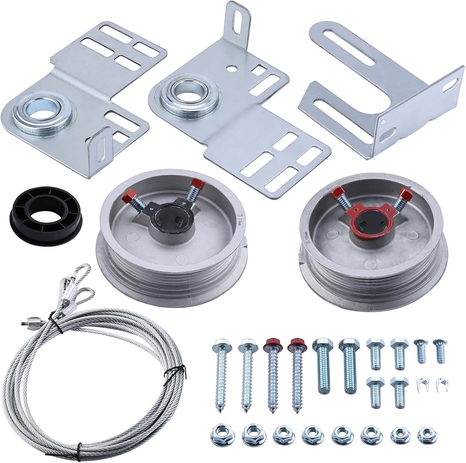 Garage Door Torsion Spring Kit for 7ft High Garage Doors - Heavy-Duty Cables, Drums, Center Bracket Compatible with Extension, EZ - Set & Torque-Master Systems