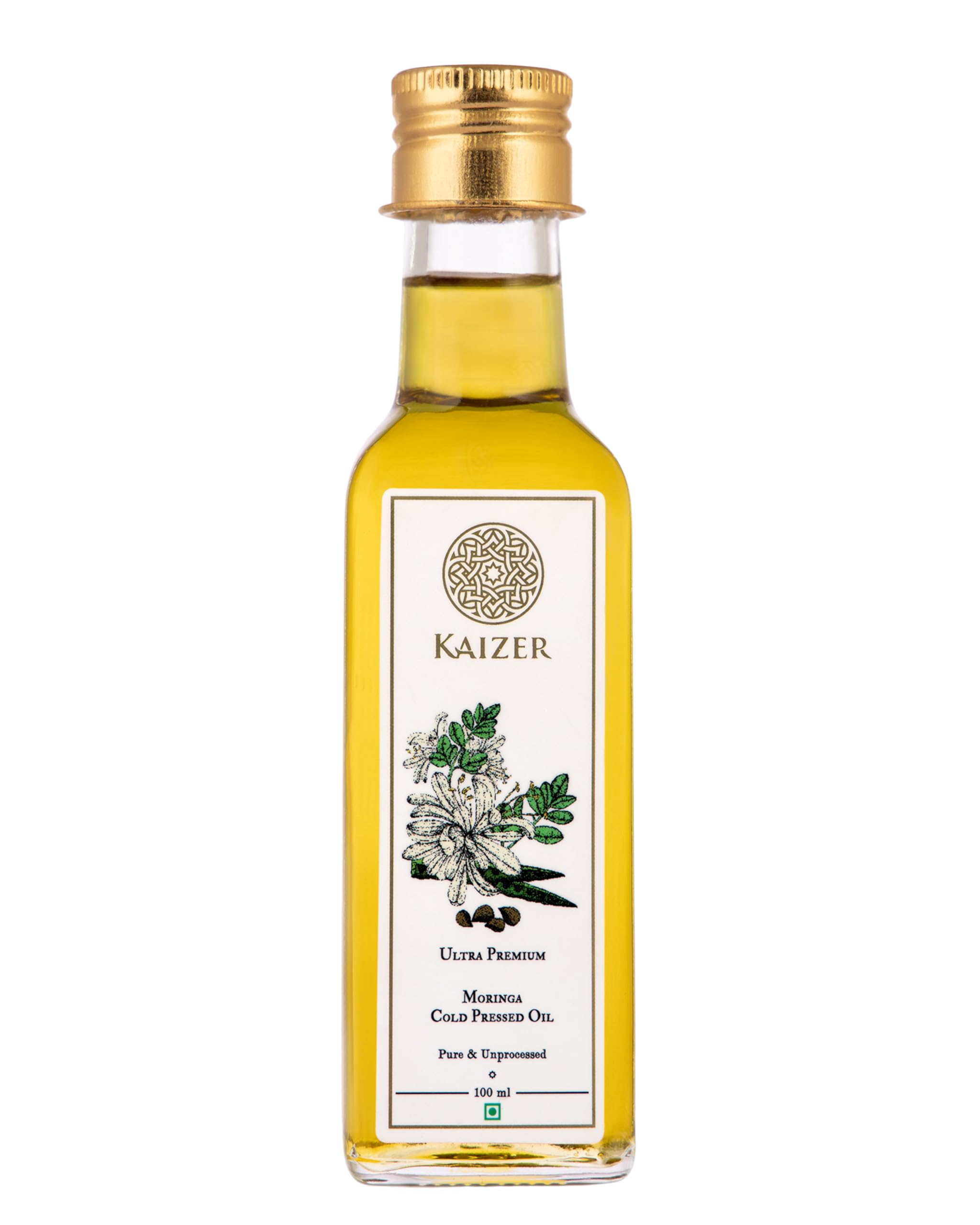 KAIZER Premium Moringa Cold Pressed Oil, Pure & Unprocessed, 100 ml