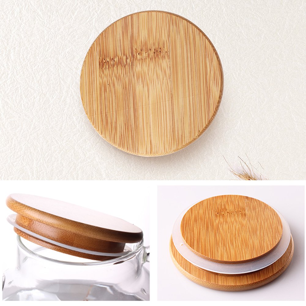 Théière en Verre Transparente 1500ML avec Filtre en Bambou et Acier Inoxydable