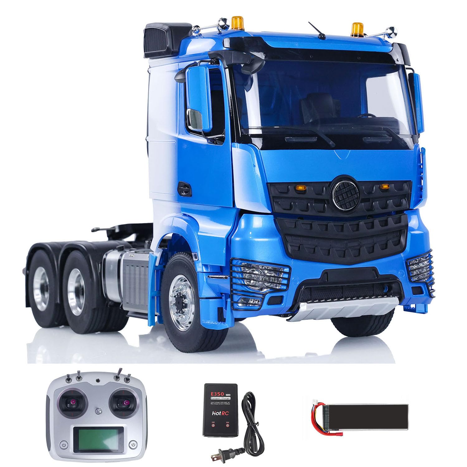 1 14 6X6 RC Tractor Truck Metal Chassis 2-Speed Gearbox Wireless Control Car Model Sound Light System for