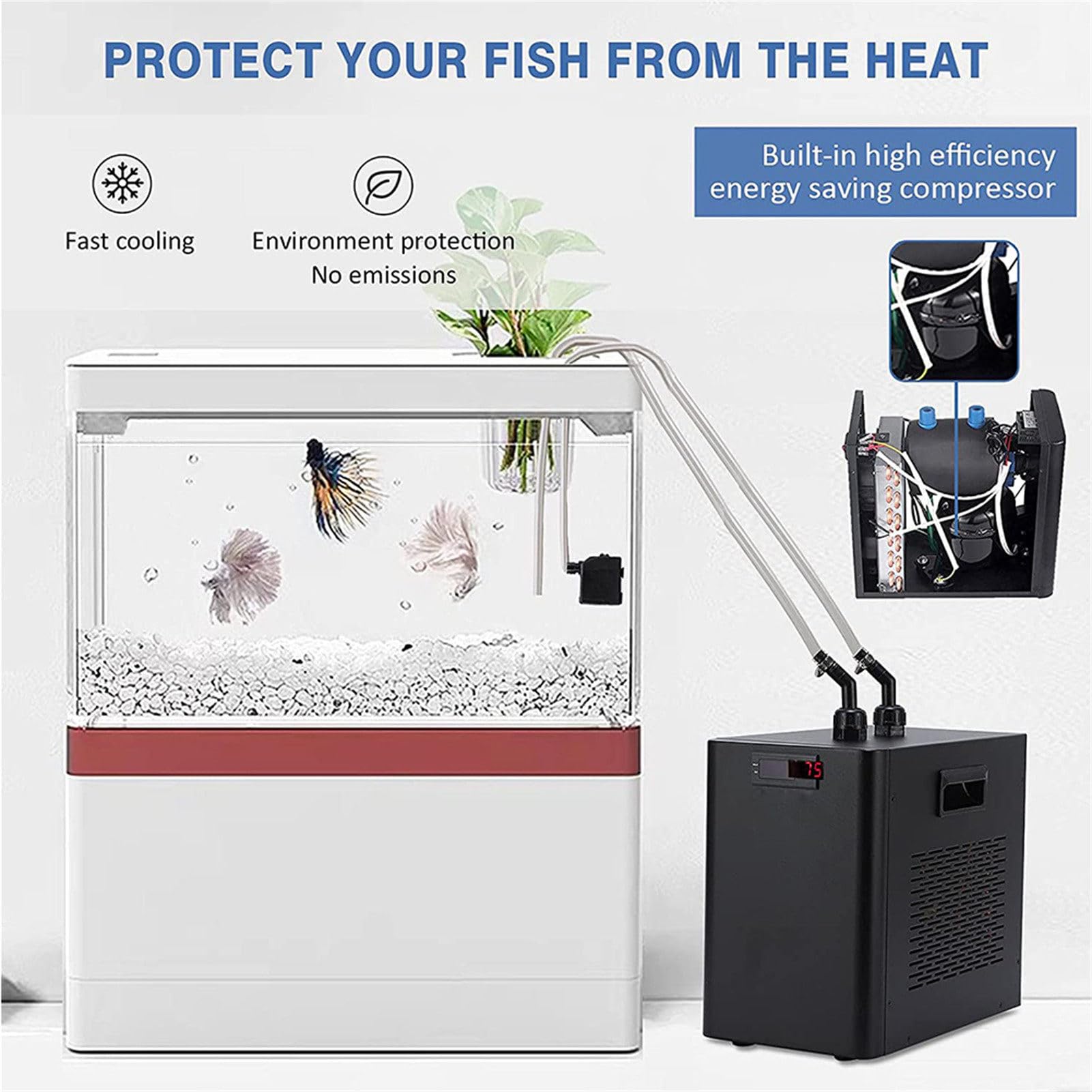 Refrigeratore d'acqua per acquario, efficiente sistema di raffreddamento per acquari di acqua dolce e salata, ideale per acquari domestici e coltivazione di frutti di mare
