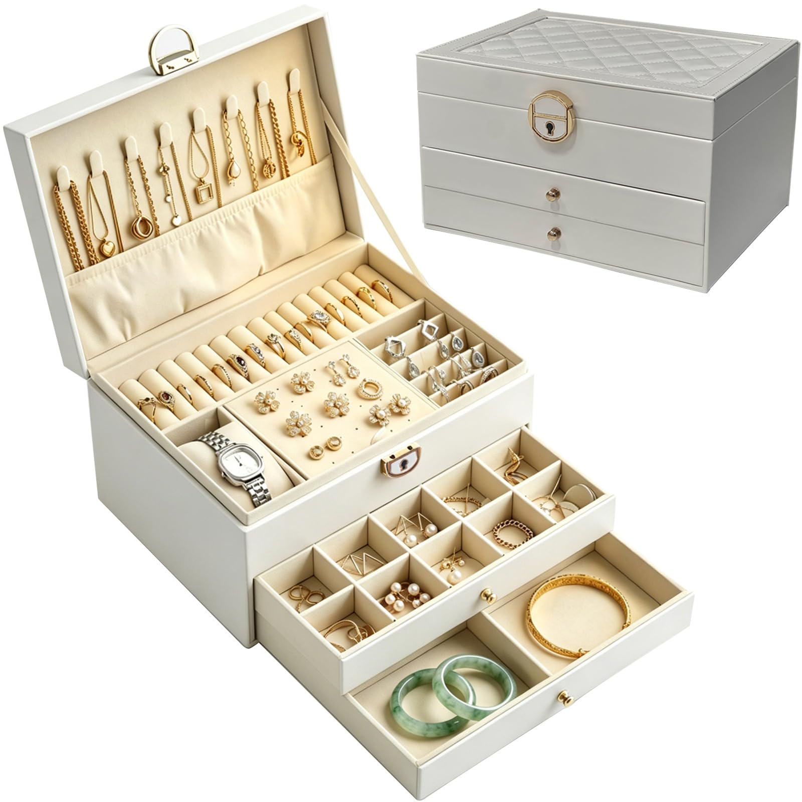 TempFoo Jewellery Box, Earrings Storage Organiser, Necklace Bracelet Boxes