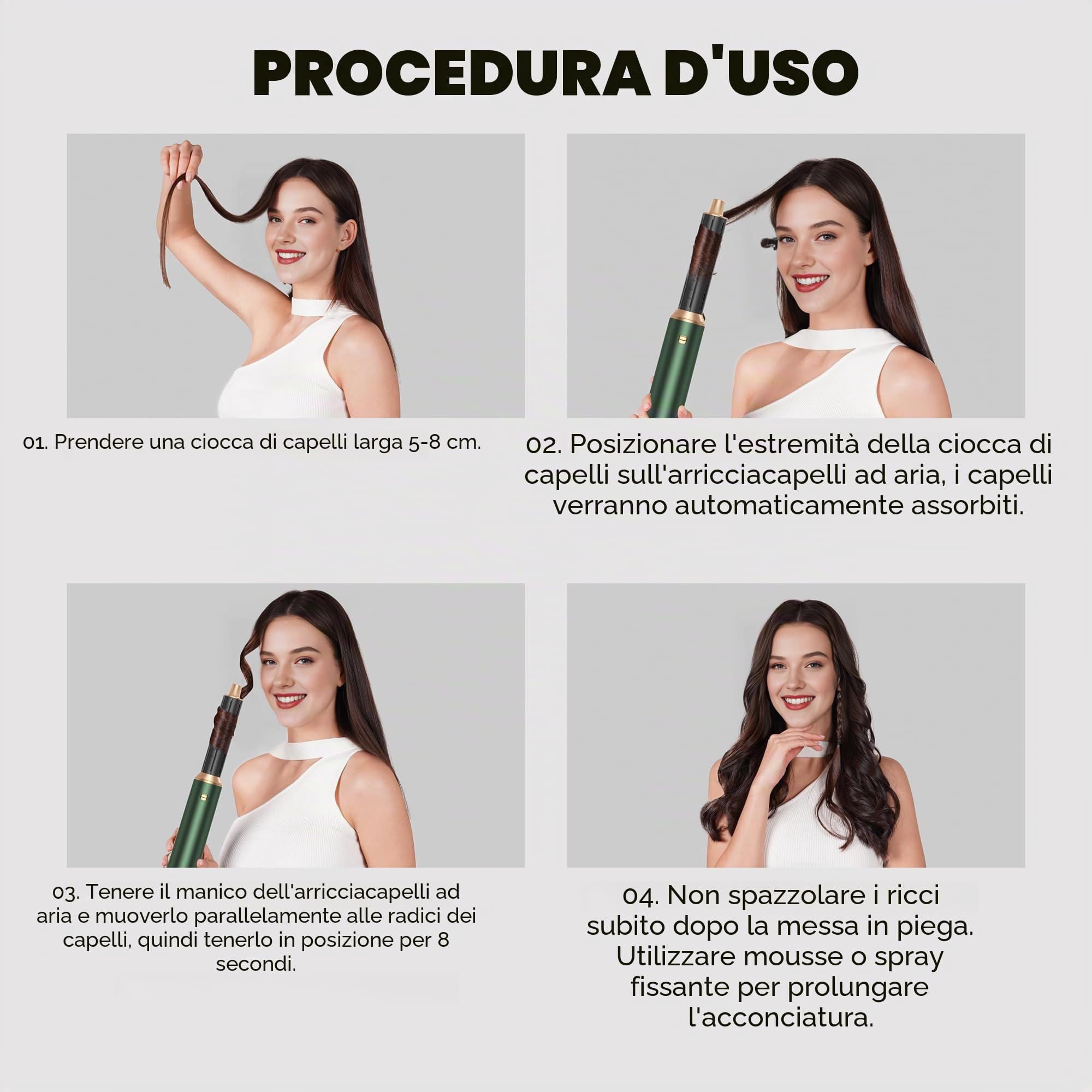 OKWRAP Airstyler 5 in 1 Asciugacapelli 5 in 1 Hairstyler mit Phon Capelli | Airstyler Multifunzione Spazzola Asciugacapelli Per Dare Volume Ai Capelli, Lisciare, Ioni Air Curler Brush,Strumenti Capelli