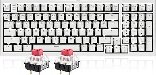 Hexgears X4 Mechanical Keyboard with Number Pad, USB-C Hot Swappable Custom Keyboard, Pre-lubed Linear Switches, White LED Backlit Computer Gaming Keyboards for PC/Tablet