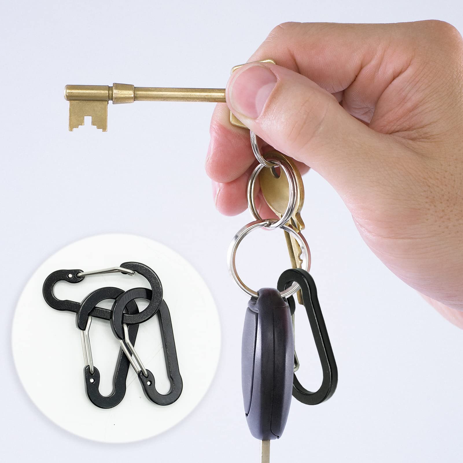 Moschettoni Mini 5cm - 7 Pezzi Per Chiavi, Attrezzatura Outdoor - Foto 3