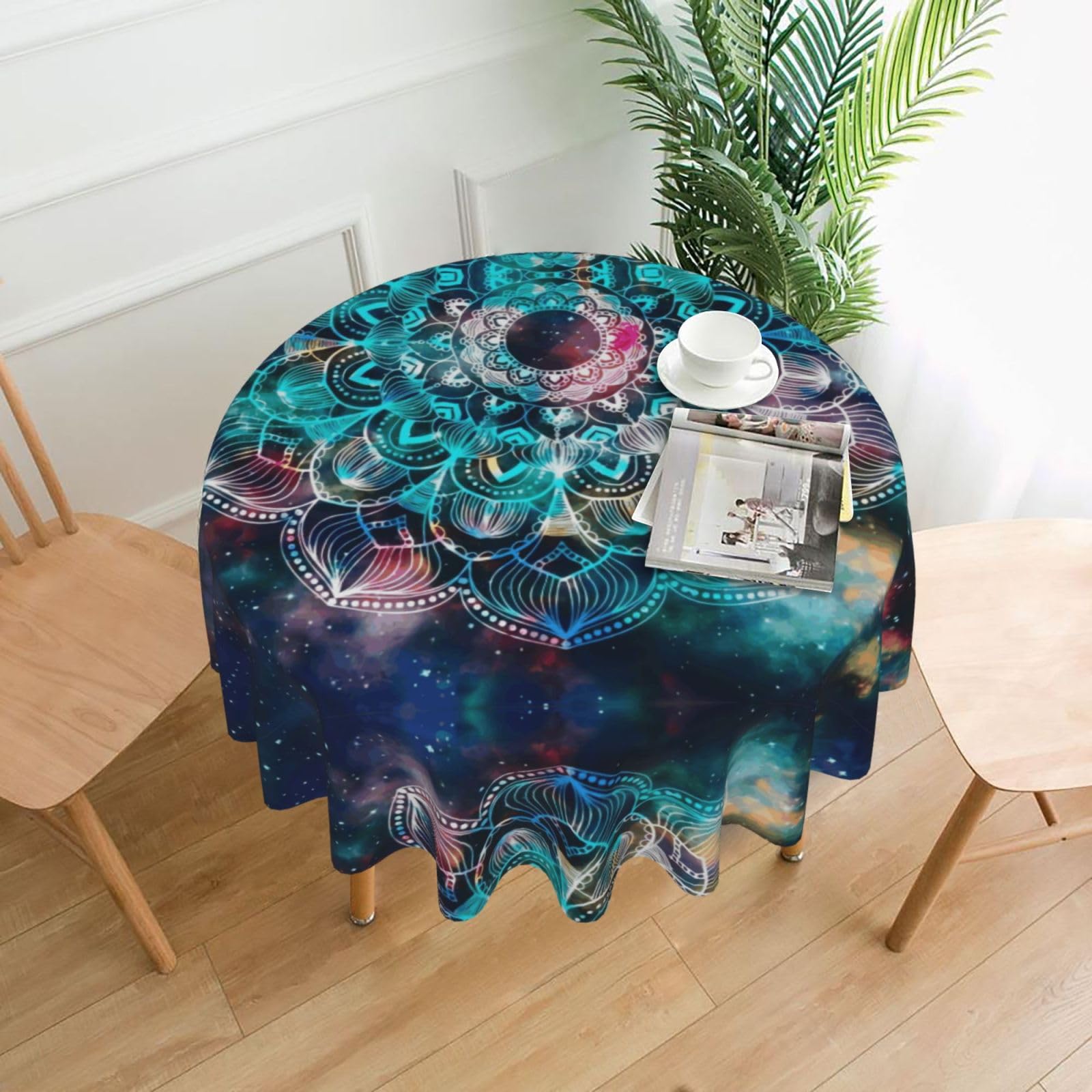 hhxvcv Color Flower Round Tablecloth – Dining Table Cover