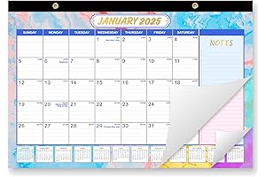 GuassLee Desk Calendar 2023 with Plastic Cover: 18-Month Wall Calendar for 2023-2024