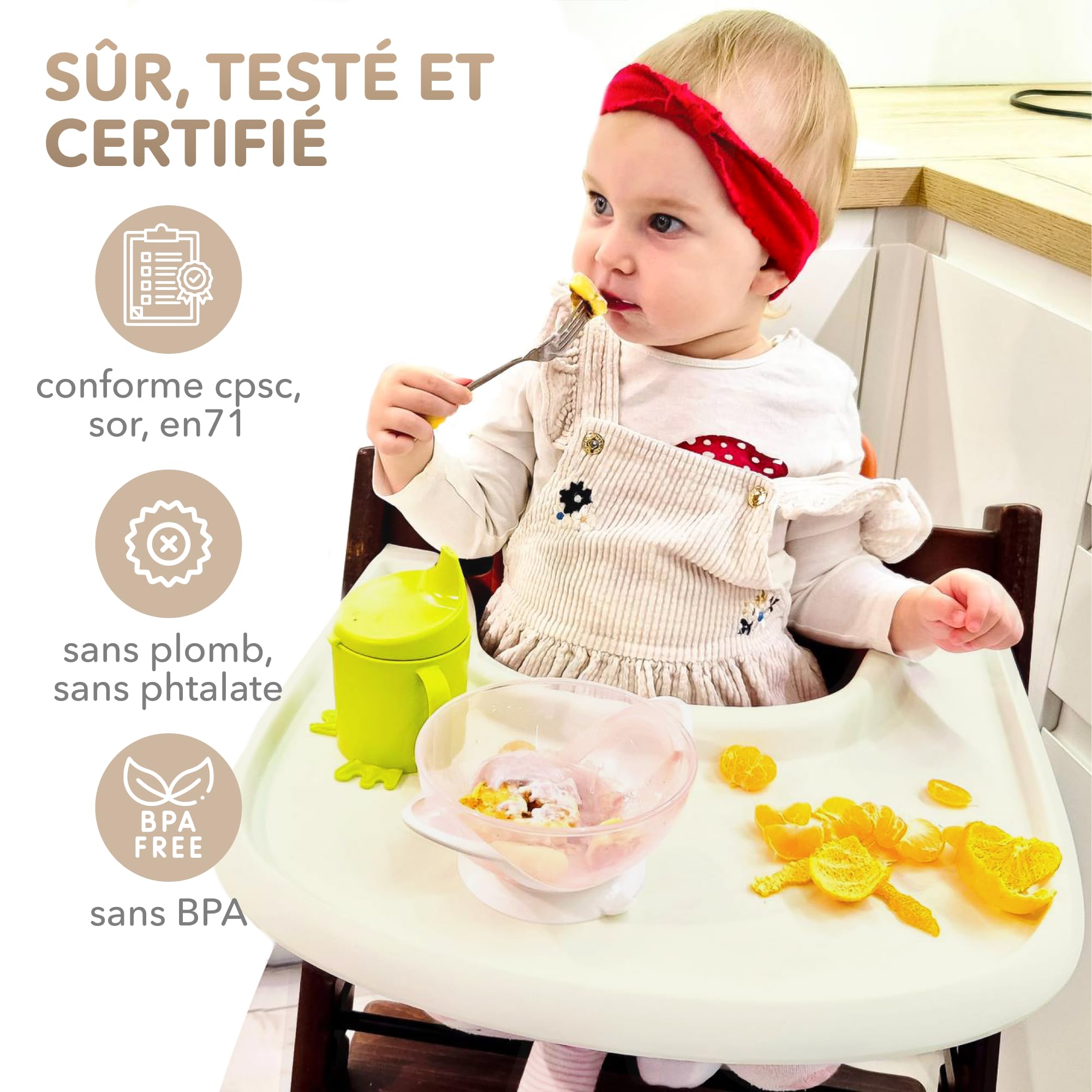 Plateau de chaise haute Stokke Tripp Trapp, Laiteux mat, sans BPA, ergonomique