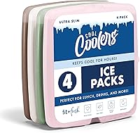 Vista 13 de Cool Coolers de Fit & Fresh - Paquete de 4 paquetes de hielo delgados, paquetes de hielo reutilizables de congelación rápida que ahorran espacio