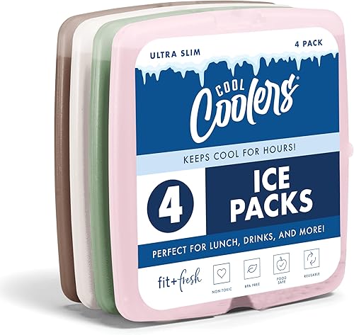 Miniatura 13 de Cool Coolers de Fit & Fresh - Paquete de 4 paquetes de hielo delgados, paquetes de hielo reutilizables de congelación rápida que ahorran espacio