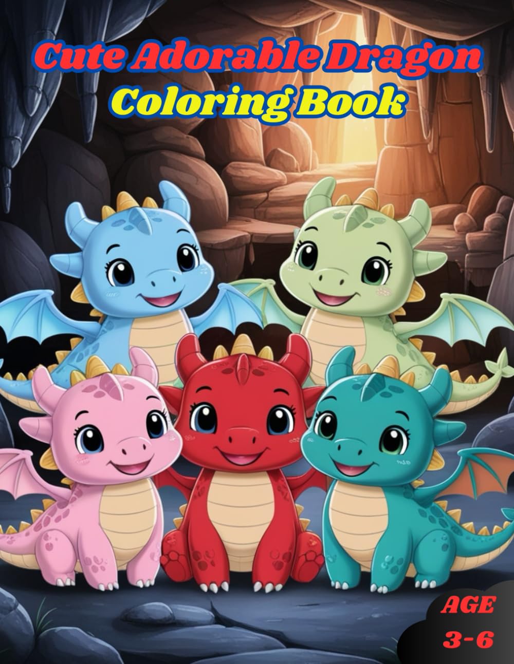 Cute Adorable Dragons: Coloring Book