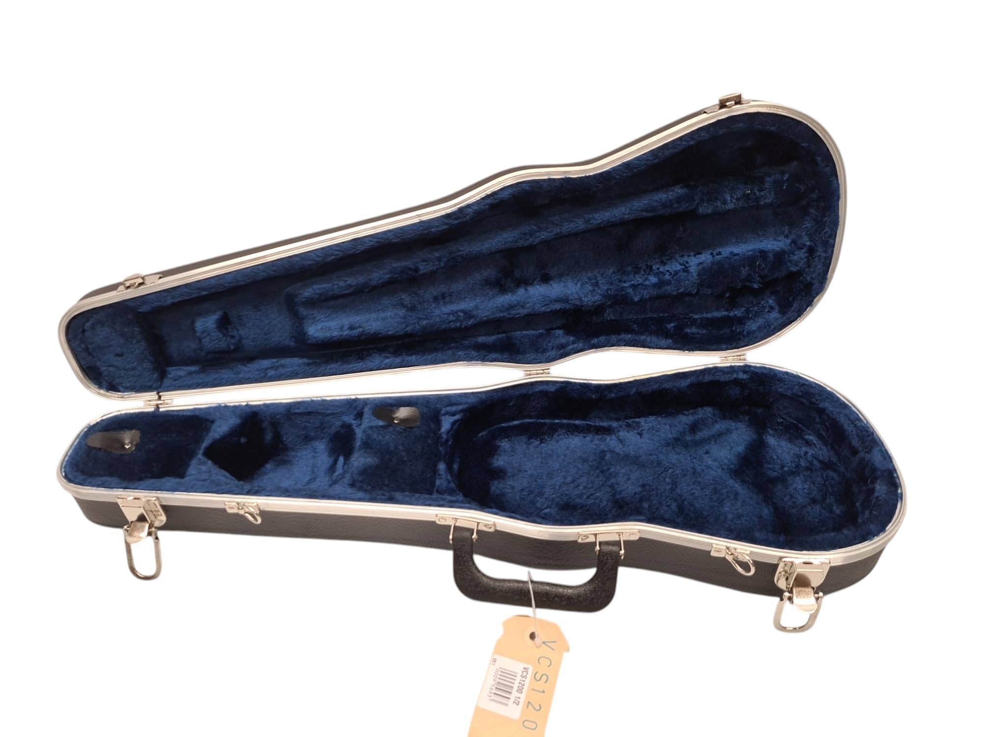 Geigenkoffer Hartschale Violine 1/2 Schwarz ABS Schutzkoffer VCS1200 Violinenkoffer 1/2 Größe – Hardshell Case Violine Halbgröße – Geformter ABS Koffer mit Polsterung, Tragegriff & sicherem Verschluss