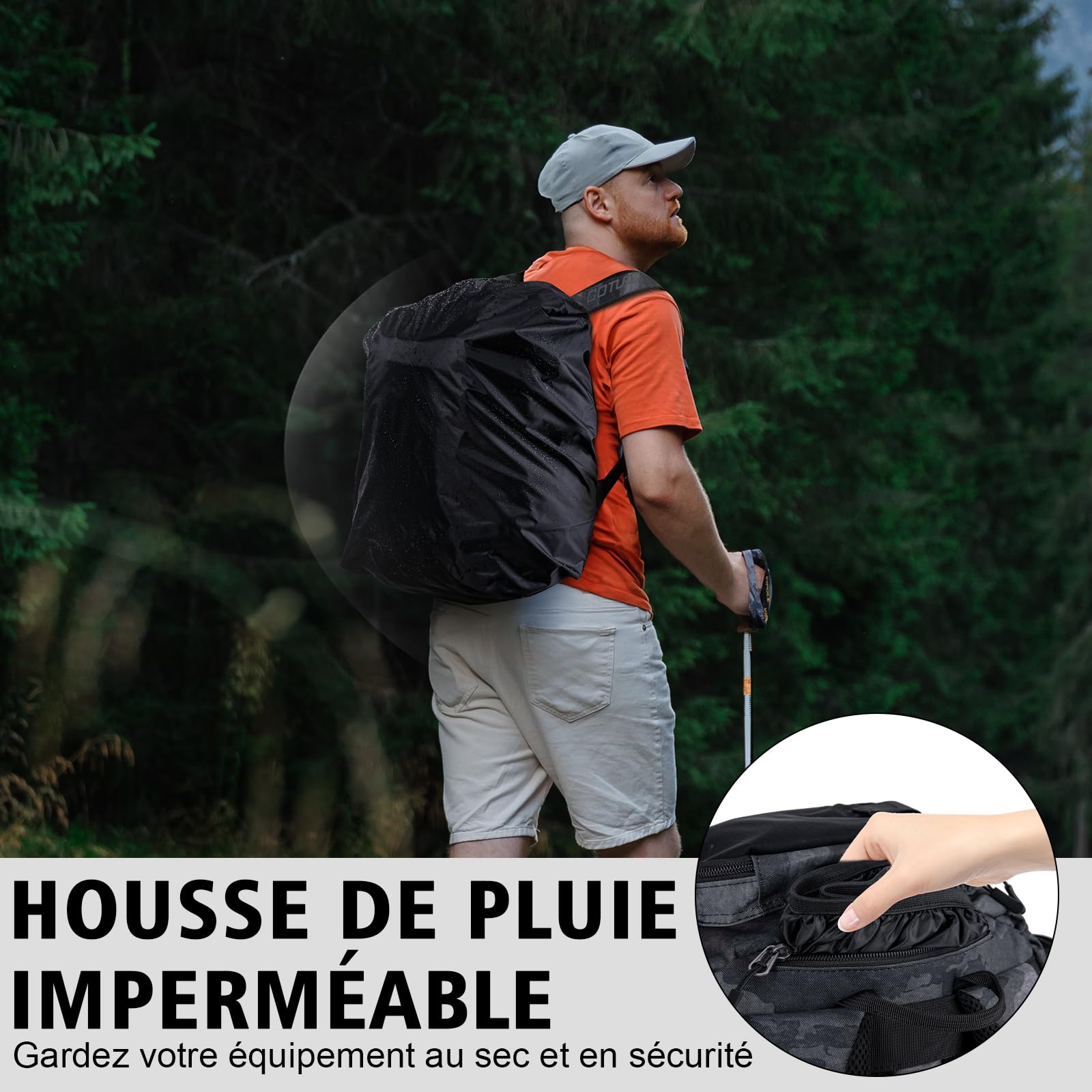 Goture Sac de pêche 45 L Oxford 900D imperméable bandoulière randonnée