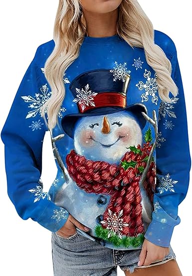 Womens snowman sweatshirt Clearance