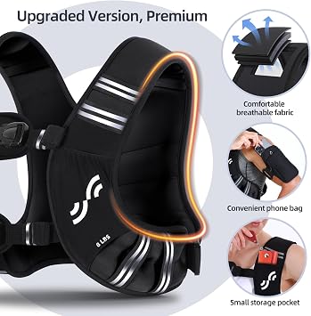 Sportneer Weighted Vest for Running Training Weight Vest | Adjustable Women Weighted Vest for Running Rucking Vest for Jogging Strength Training Weight Loss, 8lb/12lb/15lb/20lb/25lb