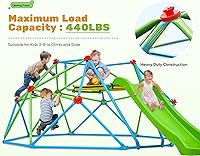 Zupapa 8FT Climbing Dome with Slide - 440Lbs Jungle Gym Monkey Bars, Backyard Playground for Kids 3-8