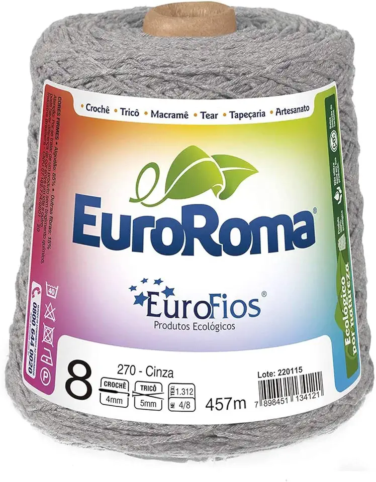 Euroroma 640270, Barbante 4/8 Fios, Multicolor