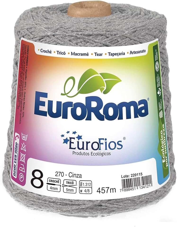 Euroroma 640270, Barbante 4/8 Fios, Multicolor