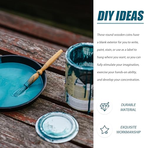 Miniatura 8 de 50 piezas de círculos de madera natural, rebanadas sin terminar, pieza de madera redonda, discos de madera, etiquetas en blanco para manualidades,