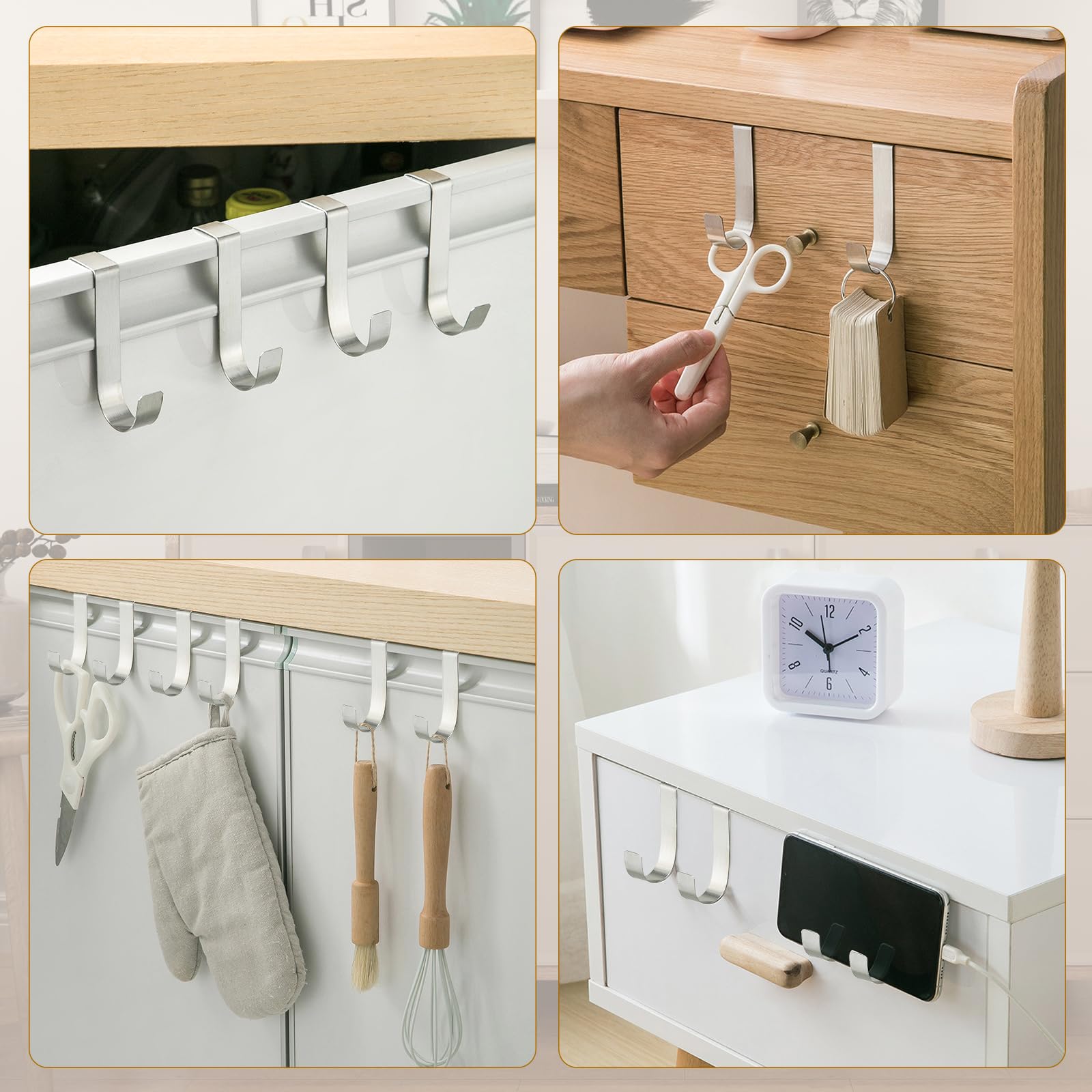 JSMTKJ 10 Pezzi Ganci per Termoarredo Bagno, inossidabile Ganci Portasciugamani Bagno per Accappatoio, Vestiti e Asciugamani