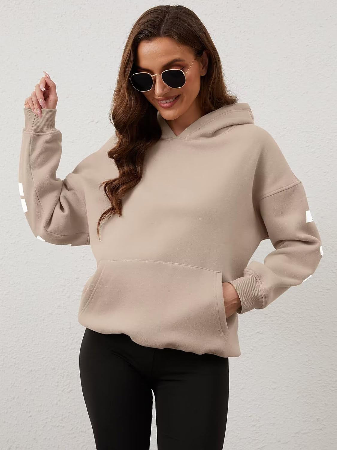 ORANDESIGNE Womens Letter Print Hoodies Fleece Graphic Sweatshirts Long Sleeve Pullover Sweaters with Pocket - Image 5