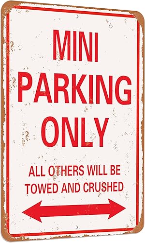 Saraheve Parking only Vintage Look Funny Mental - Letrero de hojalata - 8 x 12 pulgadas - Aluminio