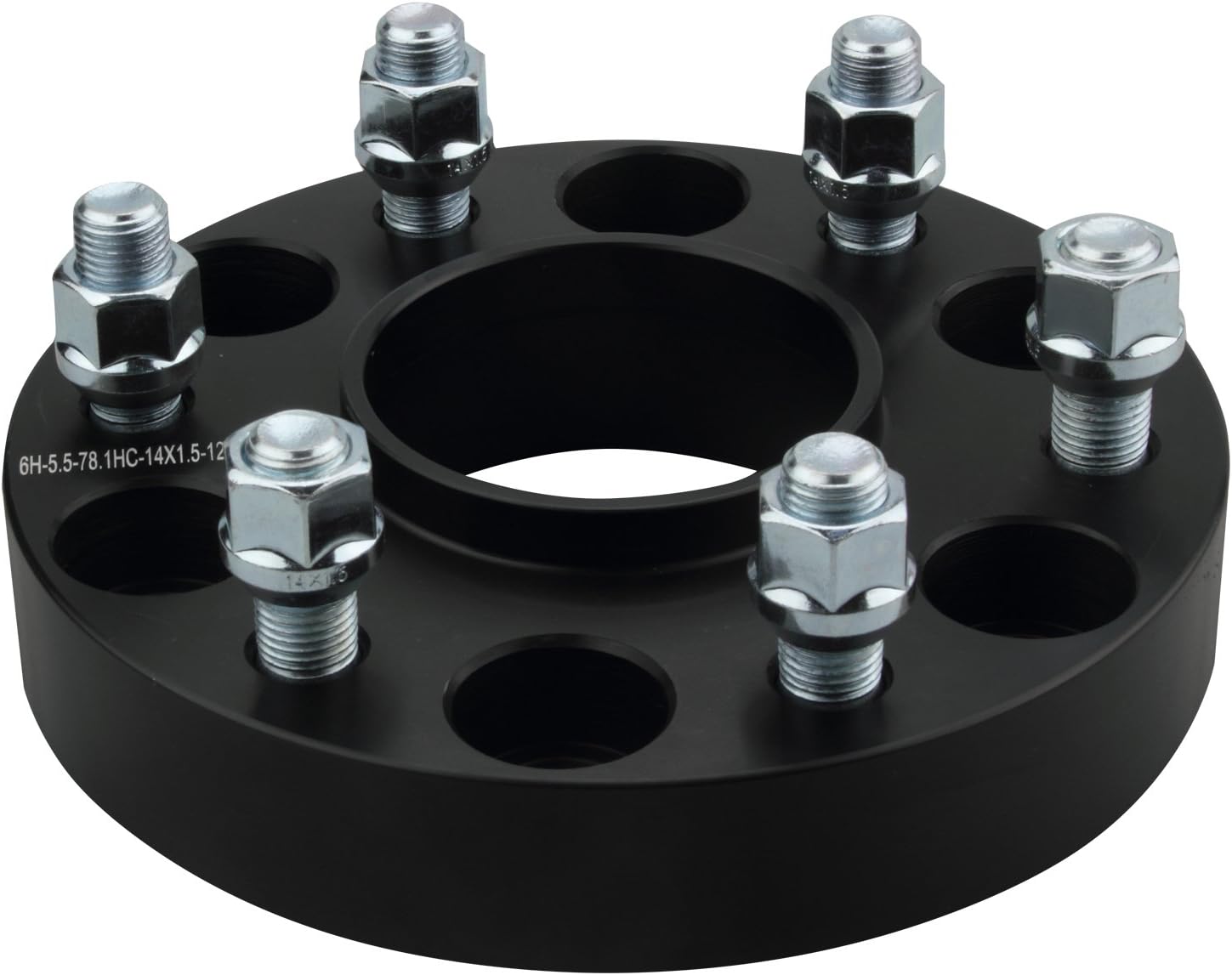DCVAMOUS 2PC Black 6x5.5 Hubcentric Wheel Spacers 1 Inch with 14x1.5 Studs Compatible with Chevy GMC 6 Lug 6x139.7 for 1999-2025 Silverado Sierra 1500, 1988-2025 Suburban Yukon, 2019-2025 RAM-1500