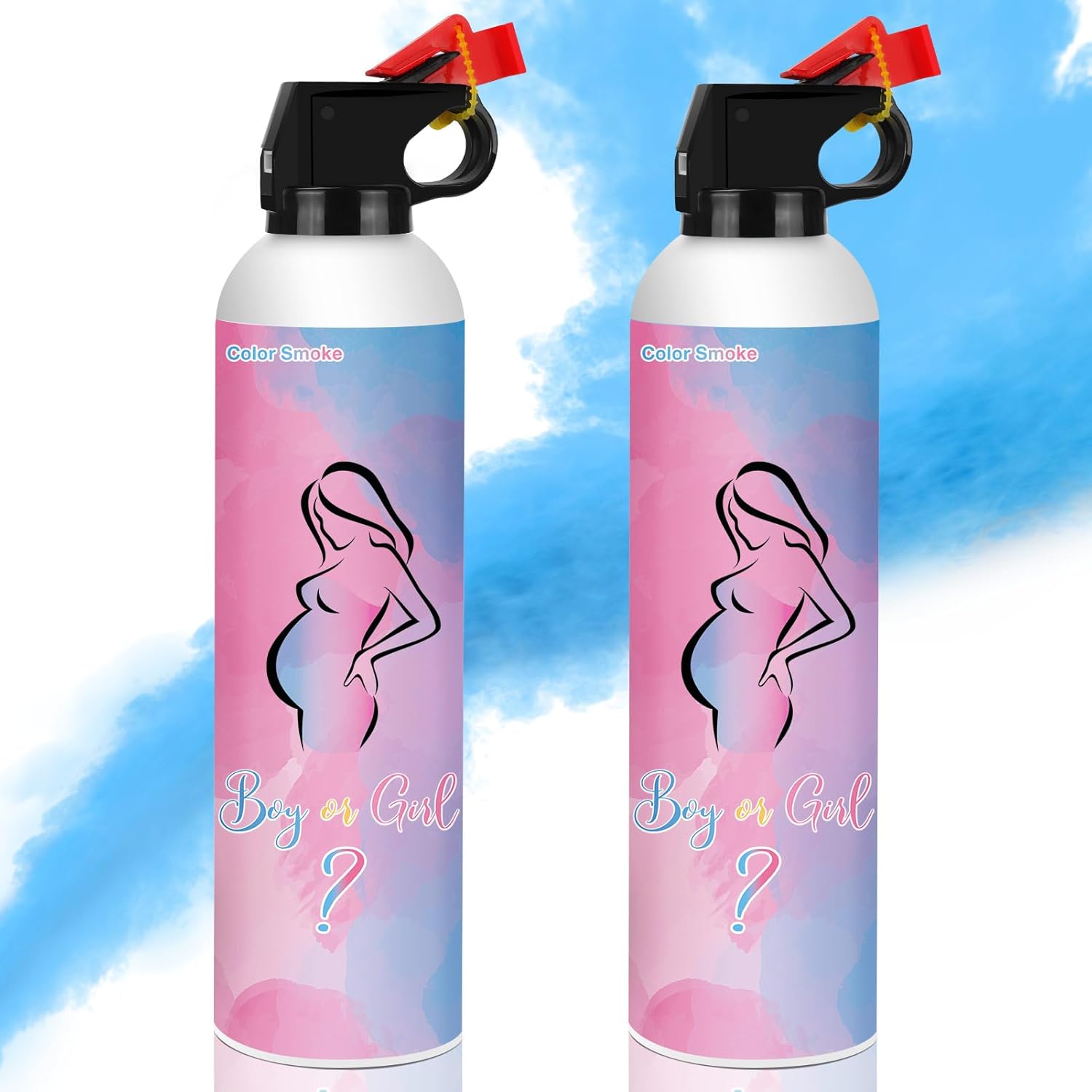 Gender Reveal Fire Extinguisher, Blue Party Decor, Baby Boy Reveal Party Supplies 100% Biodegragable for Gender Reveal Decorations（2 Pack）